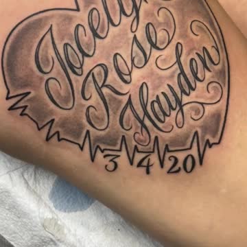 🔥👍🏼Heart & Lettering Tattoo👍🏼🔥