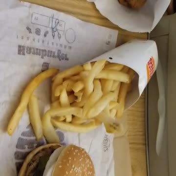 Burger King Hamburger, French Fries, Chocolate Chip Cookies