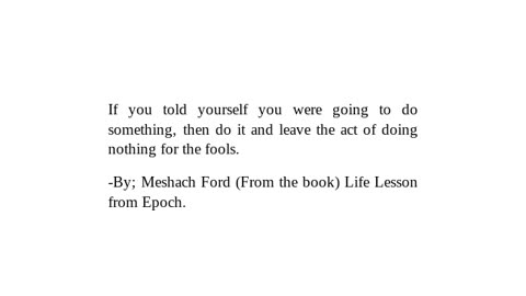 "Life Lesson from Epoch" -Checkout Description