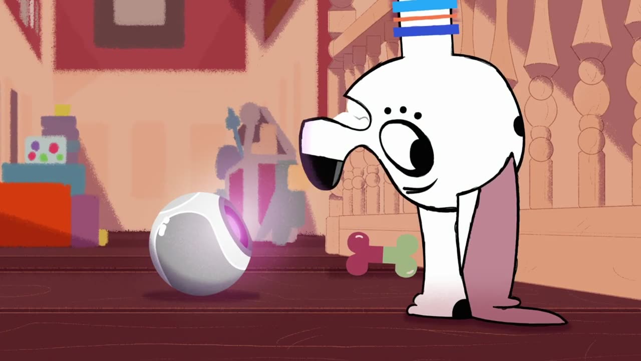 Fetch plays something loud but it's actually funny