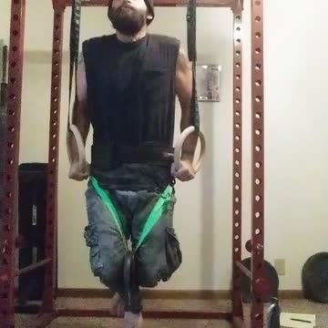 Ring dips + Partial Iron Cross