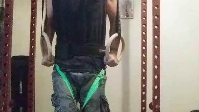Ring dips + Partial Iron Cross