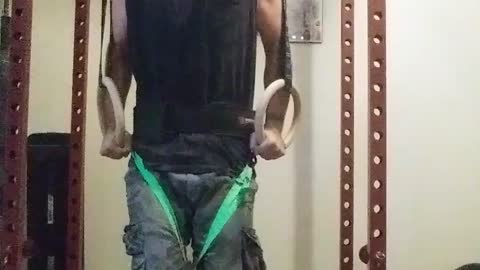 Ring dips + Partial Iron Cross