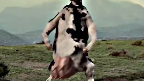 Cow V's Man fighting secne seguce