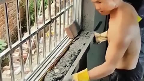 window sill plastering