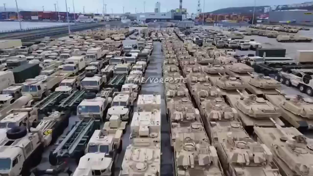 NATO equipment being deployed to Eastern Europe via Gdynia in Poland.