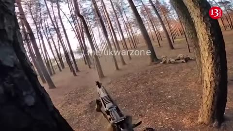 Hiding in the forest Fierce Fight between Russian and Ukrainian