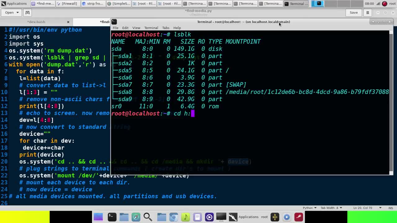 Find And Mount All Removable Storage Media In Linux Terminal With Python