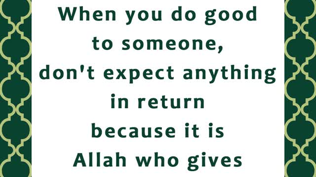 When Doing Good To Someone