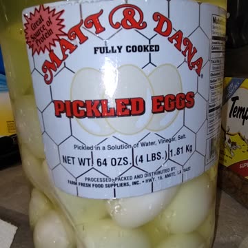 Eating Matt & Dana Fully Cooked Pickled Eggs, Dbn, MI, 9/6/23