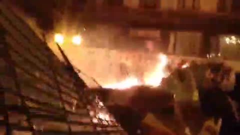 Protestors use Molotov cocktails