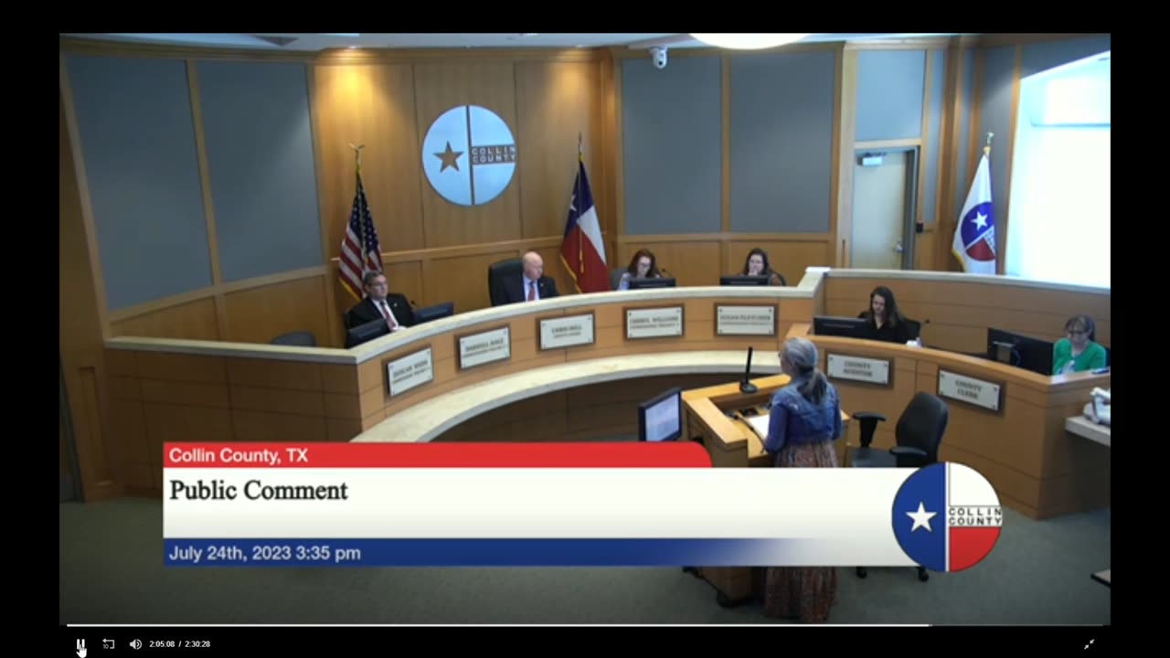 Concerned Collin County Citizens @ Commissioners Meeting 7/24/2023 - Debbie L