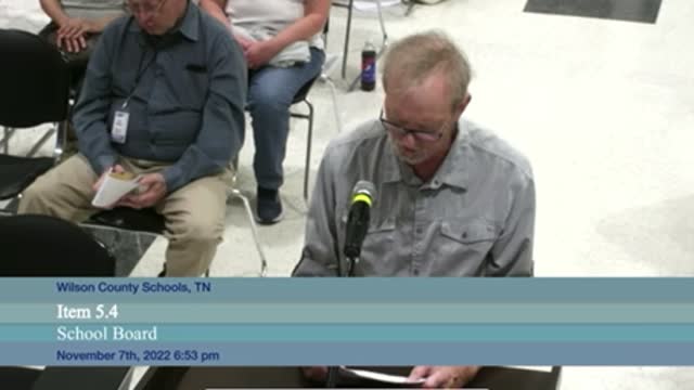 11/7/22 Wilson County School Board Meeting - Dan DePriest