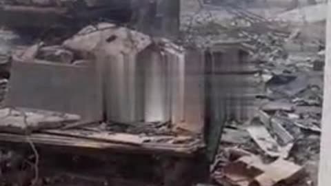 Russian T-72B3 UBKh tanks during an operation to clear the streets of Mariupol