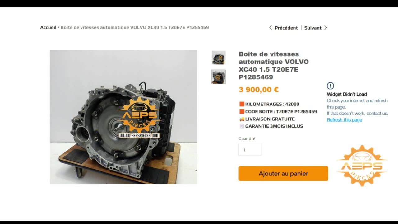 AEPSPIECES.COM - Boite de vitesses automatique VOLVO XC40 1.5 T20E7E P1285469