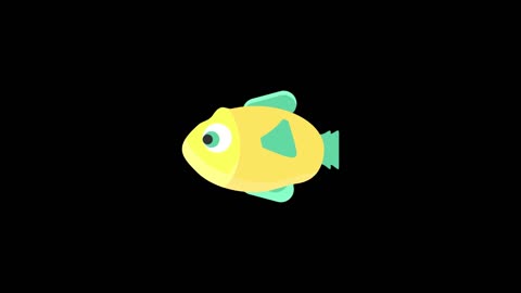 simple flat style fish natural animal animation