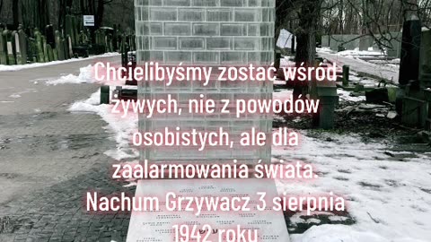 041 No War. Archiwum Ringelbluma. Grupa Oneg Szabat pomnik na cmentarzu żydowskim.