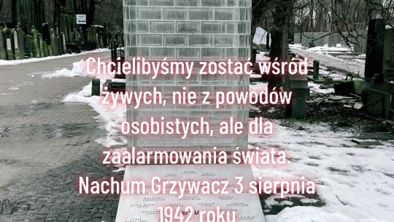 041 No War. Archiwum Ringelbluma. Grupa Oneg Szabat pomnik na cmentarzu żydowskim.