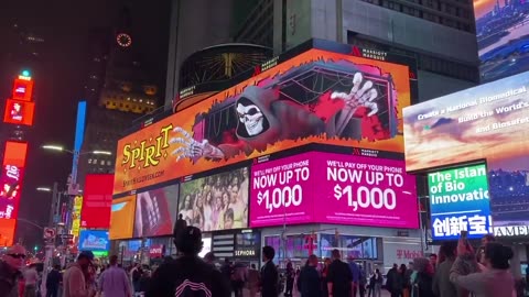 Spirit Halloween Times Square Animated 3D Billboard