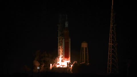 Slow Motion Liftoff of NASA's Artemis I Moon Rocket