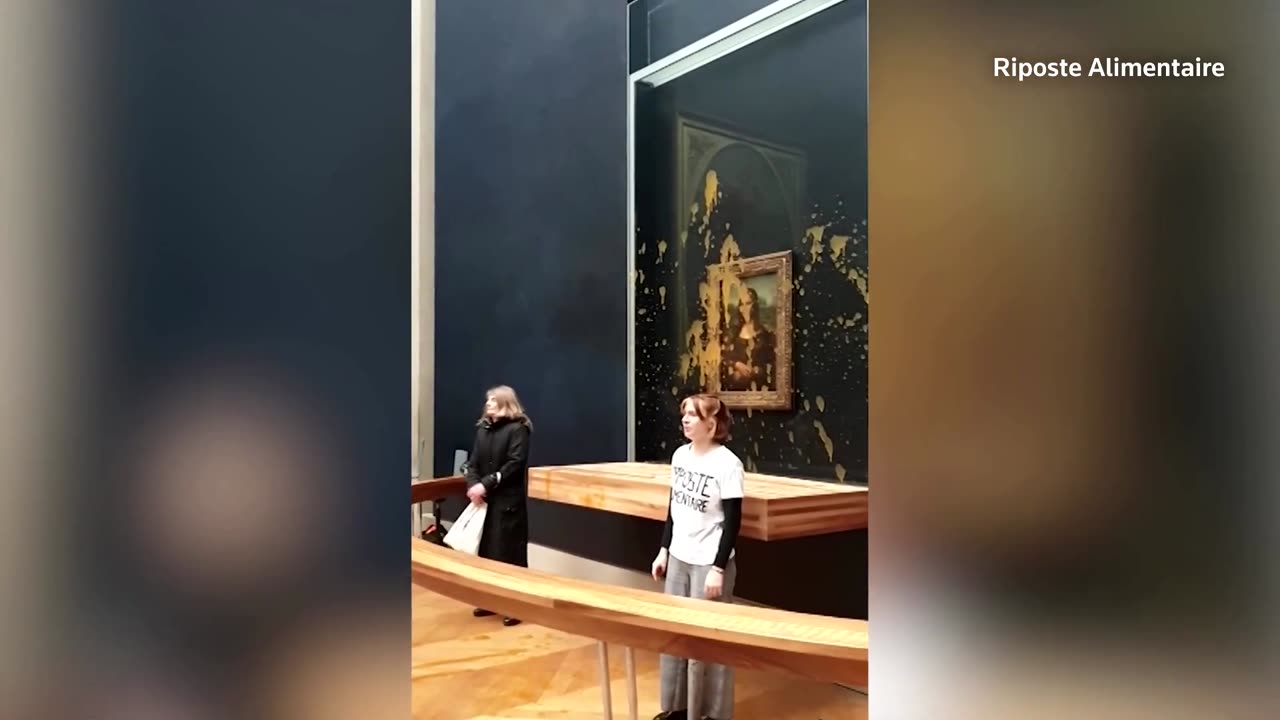 Activists throw soup at Mona Lisa painting in Paris