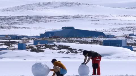 Making a snowman in summer 🇦🇶 ⛄