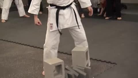 Breaking 3 Pavers at my Blackbelt Test