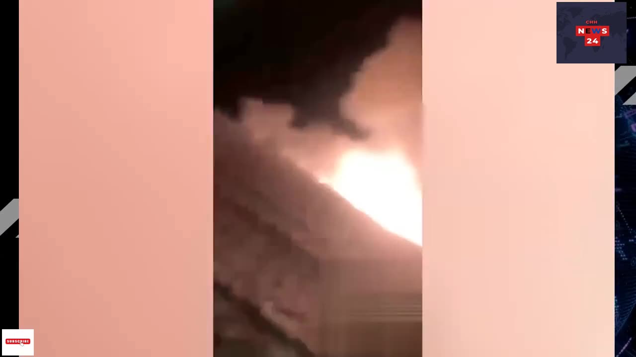 The S-300 anti-aircraft missile complex deployed by the Russians on the border burns after being