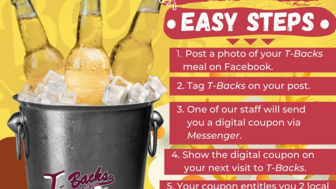 T-Backs Sports Bar and Grill Sports Schedule and free beer/soda for Tuesday March 26, 2024