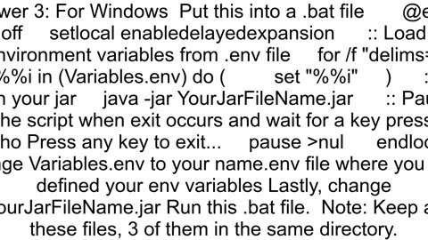 How to set Environment variable option while running JAR