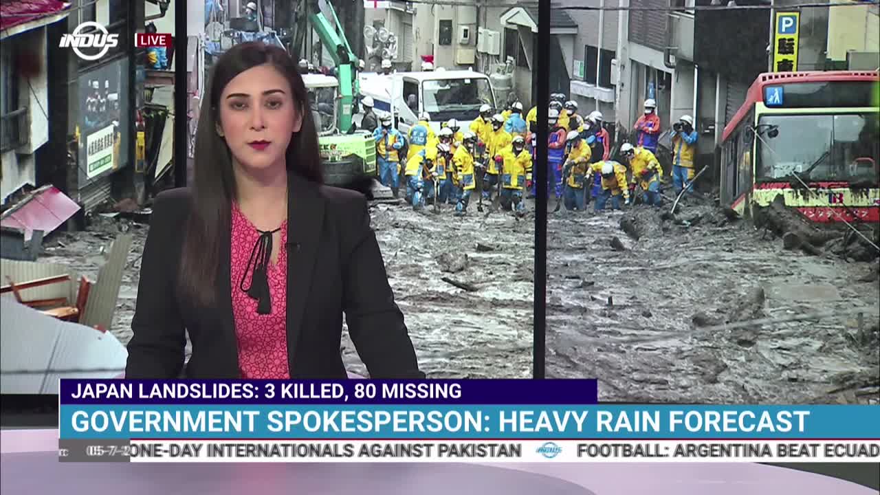 Daily Top News | JAPAN LANDSLIDES: 3 KILLED, 80 MISSING | Indus News