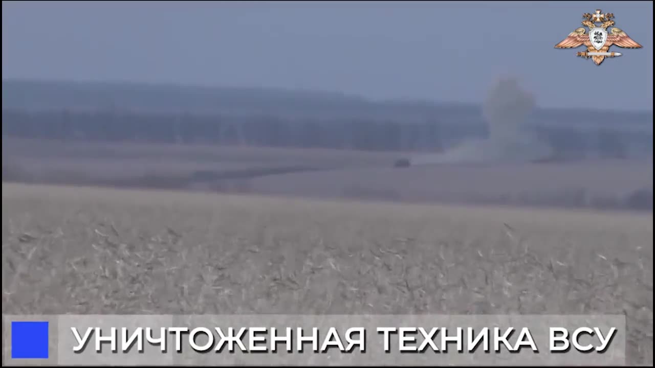 RU POV: 26-11-2023: The reconnaissance and assault detachment "Cluny" hit vehicle with ATGM missile.