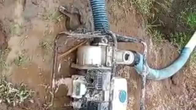 holes for building foundations filled with water