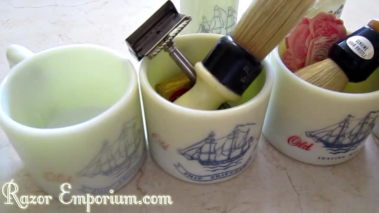 Old Spice mugs, aftershave bottles, and shaving brushes - oh my!