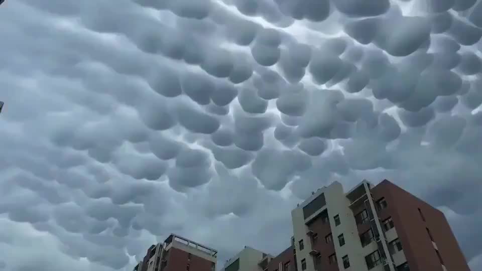 China: Strangely shaped clouds hovered over Shijiazhuang.