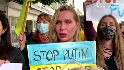 'Stop Putin': protesters around the world express fears