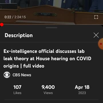 House Committee Origins of C19: Time Stamps