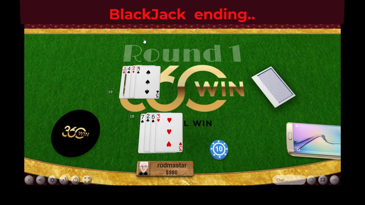 360Win Demo Blackjack hands