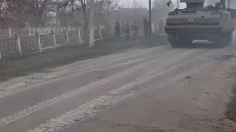 Ukrainian Armored Convoy Moving Out