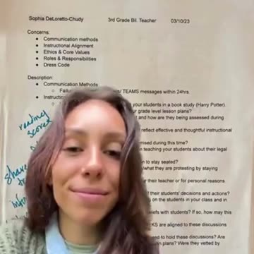 Teacher being reprimanded for teaching students about their constitutional rights