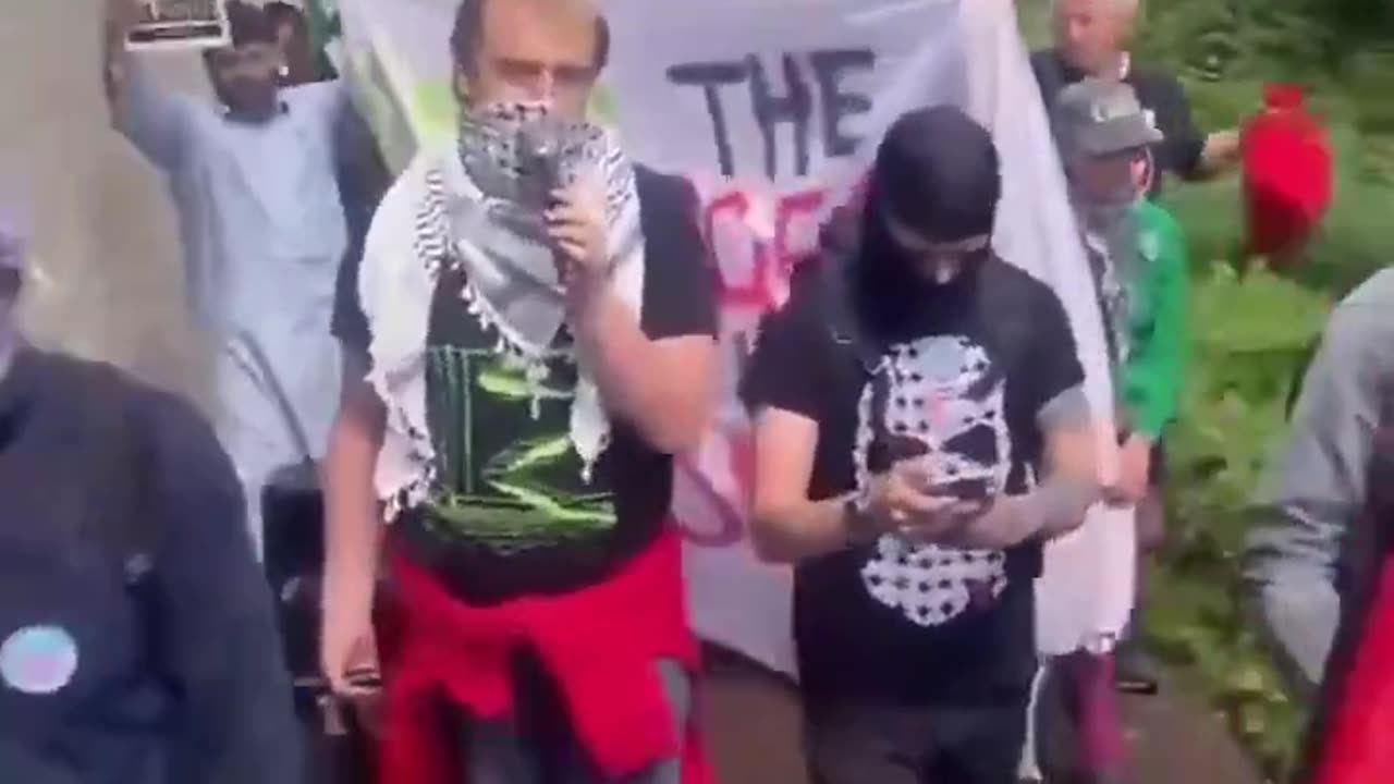 A pro-Palestine protest outside of His Majesty’s Prison Doncaster, blaring their