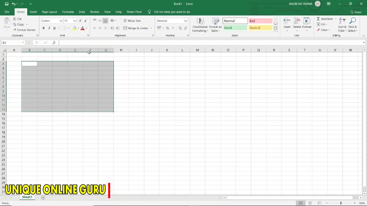 Excel Tutorial