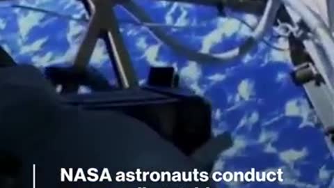 NASA astronauts conduct spacewalk outside the International Space Station