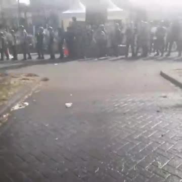 March 2, 2022 - apocalyptic scenes in New Zealand - protester camp burned down by authorities.