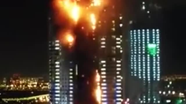 Fire on building near Burj Khalifa