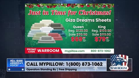 Just In Time For Christmas! Order Your Giza Dreams Sheets Today At MyPillow.com/warroom