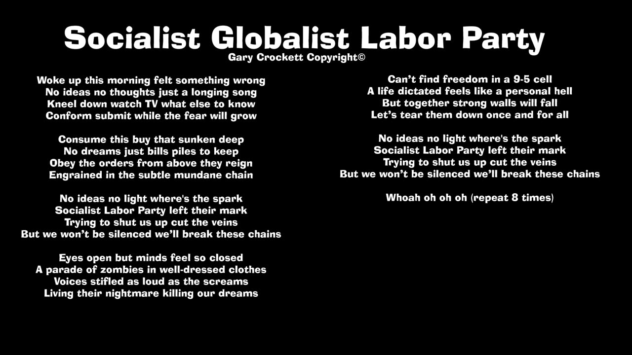 Socialist Globalist Labor Party Song