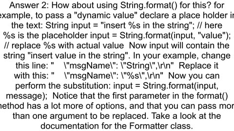 How to pass dynamic value to a JSON String