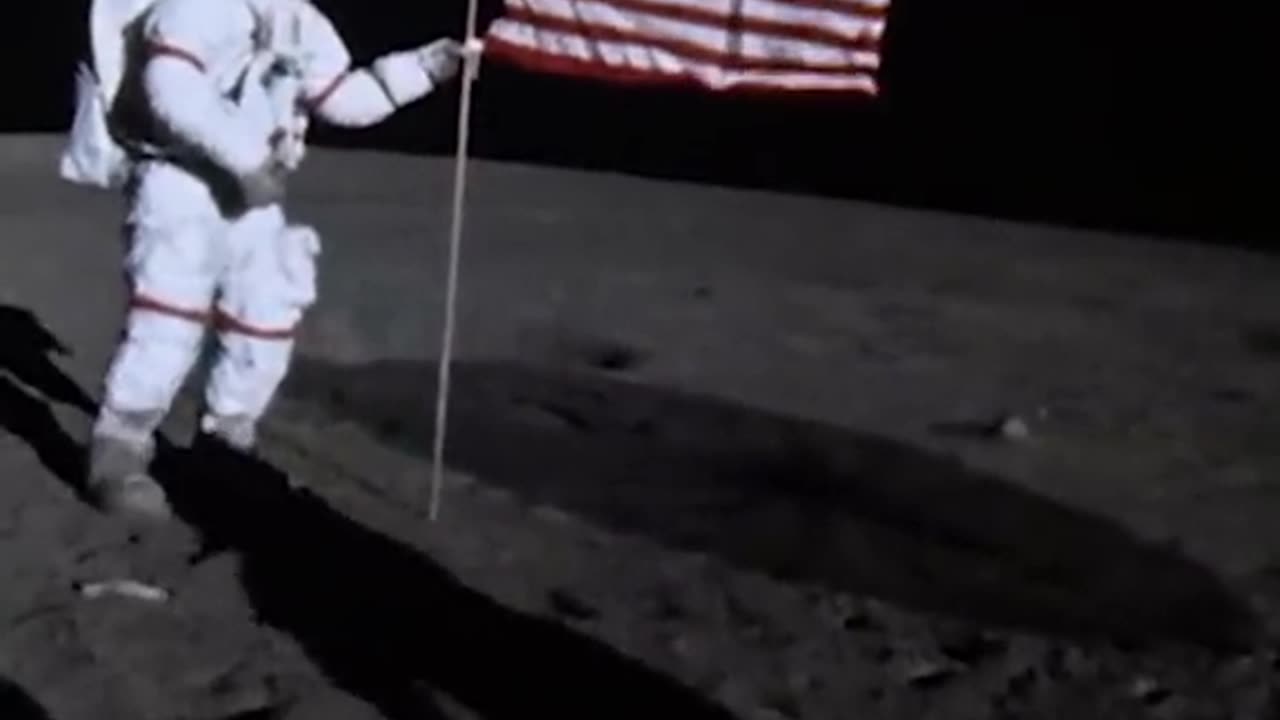 Us flag on moon nasa