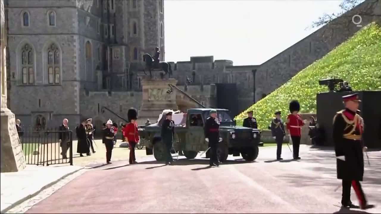 Prince Harry, William and Charles Walk Behind Prince Philip's Coffin at Funeral